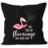 Kissen-Bezug Flamingo Ich bin ein Flamingo ich darf das Spruch Pusteblume Kissen-Hülle Deko-Kissen Baumwolle MoonWorks®preview