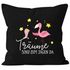 Kissen-Bezug Flamingo Träume sind zu jagen da Kissen-Hülle Deko-Kissen Baumwolle MoonWorks®preview