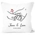 Kissen-Bezug Geschenk Liebe Motiv Hände Herzen personalisierbar mit Namen und Datum SpecialMe®preview