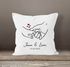 Kissen-Bezug Geschenk Liebe Motiv Hände Herzen personalisierbar mit Namen und Datum SpecialMe®preview