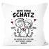 Kissen-Bezug Geschenk Liebe personalisiert Strichmännchen Pärchen mit Spruch lustig Keine Sorge Schatz SpecialMe®preview