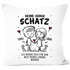 Kissen-Bezug Geschenk Liebe personalisiert Strichmännchen Pärchen mit Spruch lustig Keine Sorge Schatz SpecialMe®preview