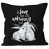 Kissen-Bezug Hase I love you like nobunny else Geschenk Liebe Spruch Liebespruch Wortspiel Watercolor Kissen-Hülle Baumwolle MoonWorks®preview