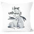 Kissen-Bezug Hase I love you like nobunny else Geschenk Liebe Spruch Liebespruch Wortspiel Watercolor Kissen-Hülle Baumwolle MoonWorks®preview