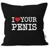 Kissen-Bezug I love my Penis/Pimmel Boobs I love your Boobs/Penis lustiger Spruch Ironie Deko-Kissen MoonWorks®preview