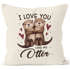 Kissen-Bezug I love you like no Otter Valentinstag Geschenke Liebe Spruch Dekokissen SpecialMe®preview