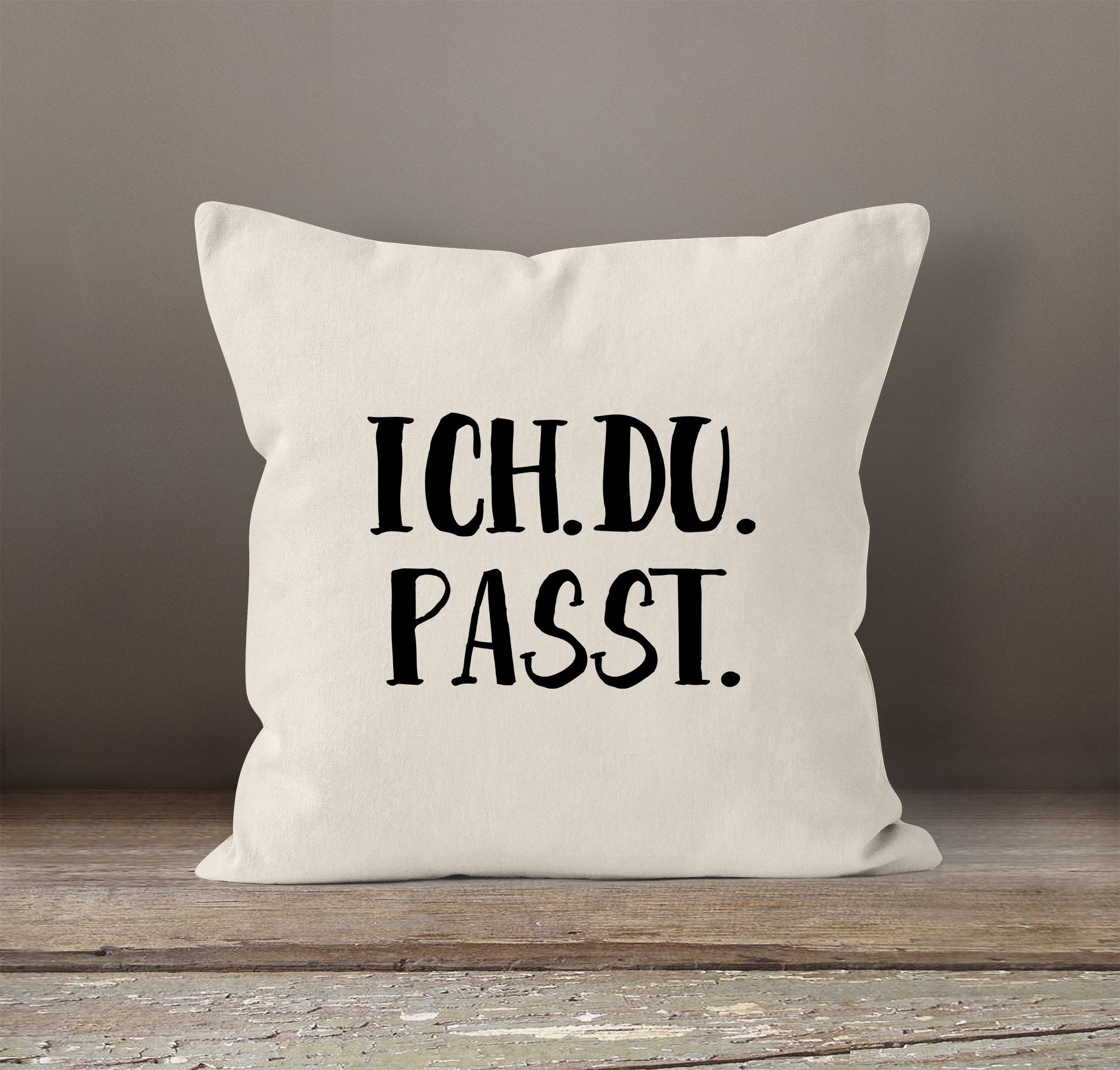 KissenBezug Ich Du Passt Valentinstag Geschenk Liebe Spruch Kissen