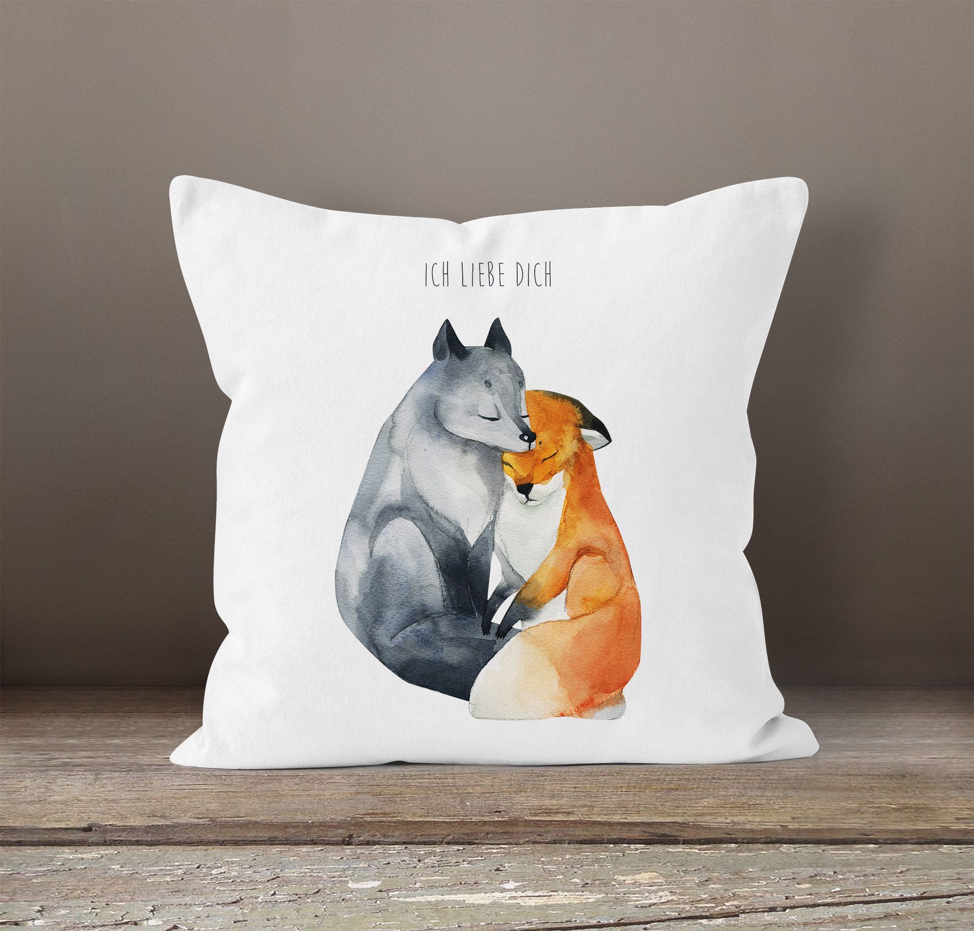 KissenBezug Ich liebe dich Fuchs Geschenk Liebe Spruch KissenHülle