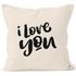 Kissen-Bezug Ich liebe Dich I love You Kissen-Hülle Deko-Kissen Baumwolle MoonWorks®preview