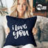 Kissen-Bezug Ich liebe Dich I love You Kissen-Hülle Deko-Kissen Baumwolle MoonWorks®preview