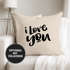 Kissen-Bezug Ich liebe Dich I love You Kissen-Hülle Deko-Kissen Baumwolle MoonWorks®preview