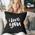 Kissen-Bezug Ich liebe Dich I love You Kissen-Hülle Deko-Kissen Baumwolle MoonWorks®preview