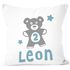 Kissen-Bezug Kinder Teddybär mit Namen und Zahl Geburtstagsgeschenk für Einjährige Zweijährige Baby Namenskissen SpecialMe®preview