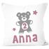 Kissen-Bezug Kinder Teddybär mit Namen und Zahl Geburtstagsgeschenk für Einjährige Zweijährige Baby Namenskissen SpecialMe®preview