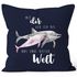 Kissen-Bezug Liebe Geschenk Spruch Mit dir geh ich bis ans Ende dieser Welt Delfin Delphin Watercolor Kissen-Hülle Deko-Kissen Baumwolle MoonWorks®preview