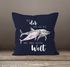 Kissen-Bezug Liebe Geschenk Spruch Mit dir geh ich bis ans Ende dieser Welt Delfin Delphin Watercolor Kissen-Hülle Deko-Kissen Baumwolle MoonWorks®preview