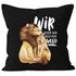 Kissen-Bezug Liebe Geschenk Wir gegen den Rest der Welt Spruch Löwe Paar Liebesspuch Kissen-Hülle Baumwolle MoonWorks®preview