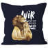 Kissen-Bezug Liebe Geschenk Wir gegen den Rest der Welt Spruch Löwe Paar Liebesspuch Kissen-Hülle Baumwolle MoonWorks®preview