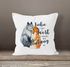 Kissen-Bezug Liebe ist nur ein Wort Fuchs Liebe Spruch Liebessprüche Geschenk für Verliebte Kissen-Hülle Deko-Kissen Baumwolle MoonWorks®preview