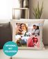 Kissen-Bezug Liebe mit Foto-Collage eigene Bilder Wunschtext Schriftzug Love persönliche Geschenkideen personalisierbar Baumwolle SpecialMe®preview