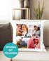 Kissen-Bezug Liebe mit Foto-Collage eigene Bilder Wunschtext Schriftzug Love persönliche Geschenkideen personalisierbar Baumwolle SpecialMe®preview
