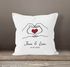 Kissen-Bezug Liebe personalisiert mit Namen und Datum Motiv Hände Herz Geschenk Jahrestag Partner Mann Frau SpecialMe®preview