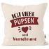 Kissen-Bezug lustiger Spruch Ich liebe pupsen und dich personalisierbares Motiv Wunschname Geschenk witzige Liebeserklärung MoonWorks®preview
