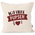 Kissen-Bezug lustiger Spruch Ich liebe pupsen und dich personalisierbares Motiv Wunschname Geschenk witzige Liebeserklärung MoonWorks®preview
