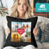 Kissen-Bezug mit Foto-Collage 4 eigene Bilder und Wunschtext persönliche Geschenkidee personalisierbar Baumwolle SpecialMe®preview