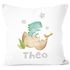Kissen-Bezug mit Namen Wunschname Dino Dinosaurier T-Rex Tiermotiv Namenskissen Kinder Baby SpecialMe®preview