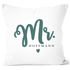 Kissen-Bezug Mr & Mrs personalisierbarer Nachname Kissen-Hülle Baumwolle personalisiertes Hochzeitsgeschenk SpecialMe®preview