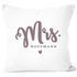 Kissen-Bezug Mr & Mrs personalisierbarer Nachname Kissen-Hülle Baumwolle personalisiertes Hochzeitsgeschenk SpecialMe®preview