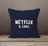 Kissen-Bezug Netflix and chill Kissen-Hülle Deko-Kissen Baumwolle MoonWorks®preview