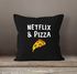 Kissen-Bezug Netflix & Pizza Kissen-Hülle Deko-Kissen Baumwolle MoonWorks®preview