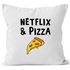 Kissen-Bezug Netflix & Pizza Kissen-Hülle Deko-Kissen Baumwolle MoonWorks®preview