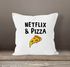 Kissen-Bezug Netflix & Pizza Kissen-Hülle Deko-Kissen Baumwolle MoonWorks®preview