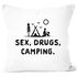 Kissen-Bezug Outdoor Design lustig Sex Drugs Camping Kissen-Hülle Deko-Kissen Baumwolle MoonWorks®preview
