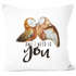 Kissen-Bezug Owl I need is you All i need is you Eule Liebe Spruch Kissen-Hülle Deko-Kissen Baumwolle MoonWorks®preview