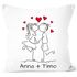 Kissen-Bezug Personalisierbares Liebespaar Strichmännchen Kissen-Hülle mit Namen Baumwolle Geschenke Dekokissen SpecialMe®preview