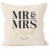 Kissen-Bezug personalisiert Hochzeit mit Namen und Datum Schriftzug Mr und Mrs Hochzeitsgeschenk Kissenhülle SpecialMe®preview