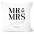 Kissen-Bezug personalisiert Hochzeit mit Namen und Datum Schriftzug Mr und Mrs Hochzeitsgeschenk Kissenhülle SpecialMe®preview