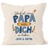 Kissen-Bezug personalisiert Spruch Glück ist einen Papa wie dich zu haben Kinder Namen Geschenke zum Vatertag SpecialMe®preview