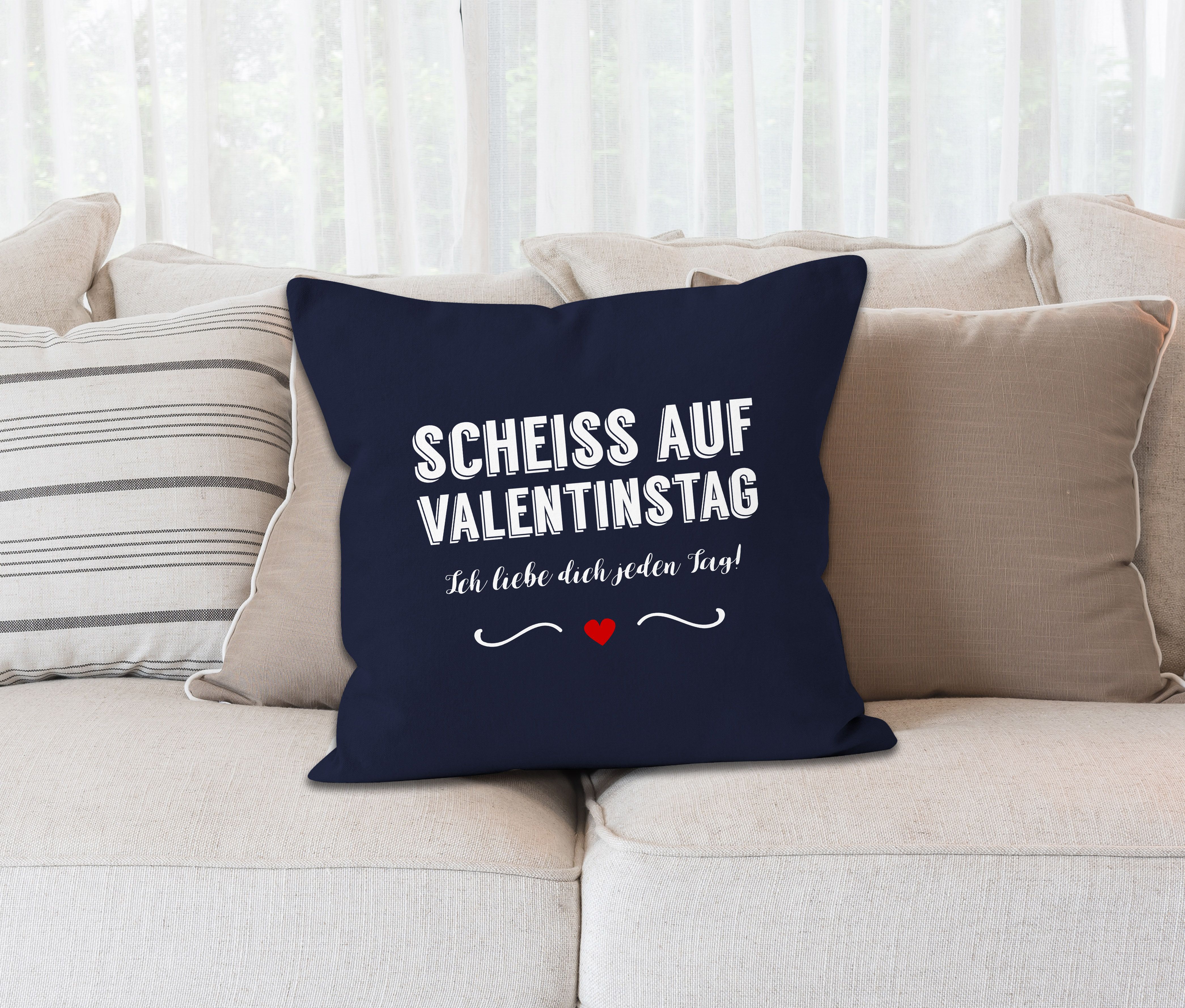 Kissen-Bezug Scheiß auf Valentinstag Ich liebe dich jeden Tag