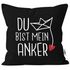 Kissen-Bezug Spruch Liebe du bist mein Anker Origami Papierschiffchen Print Geschenk Valentinstag Freund Freundin Mann Frau MoonWorks®preview