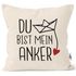 Kissen-Bezug Spruch Liebe du bist mein Anker Origami Papierschiffchen Print Geschenk Valentinstag Freund Freundin Mann Frau MoonWorks®preview