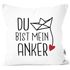 Kissen-Bezug Spruch Liebe du bist mein Anker Origami Papierschiffchen Print Geschenk Valentinstag Freund Freundin Mann Frau MoonWorks®preview
