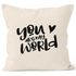 Kissen-Bezug Your are my World Du bist meine Welt Liebe Geschenk Valentinstag Baumwolle MoonWorks®preview
