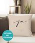 Kissen-Bezug zur Hochzeit personalisiert mit Namen und Datum Ja Schriftzug Hochzeitsgeschenk Kissenhülle SpecialMe®preview