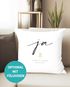 Kissen-Bezug zur Hochzeit personalisiert mit Namen und Datum Ja Schriftzug Hochzeitsgeschenk Kissenhülle SpecialMe®preview
