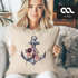 Kissenbezug Anker Blumen Wasserfarben Anchor Flowers Watercolor Kissen-Hülle Deko-Kissen Baumwolle Autiga®preview
